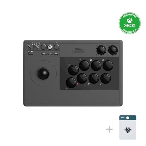 8Bitdo Wireless Arcade Stick for Xbox Series X|S, Xbox One and Windows 10, Arcade Fight Stick with 3.5mm Audio Jack - Officially Licensed (Black) - Black