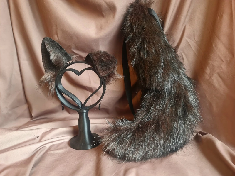 Dark Brown Puppy Ears and Tail