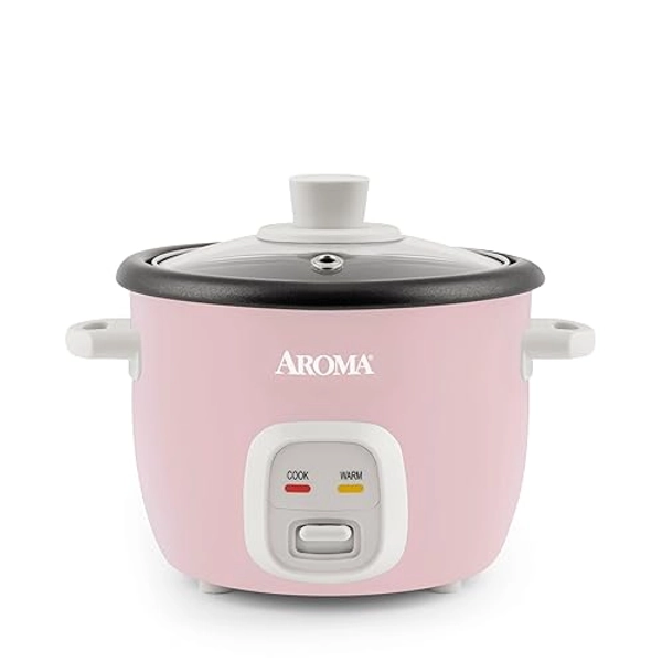 Aroma Housewares 4-Cups (Cooked) / 1Qt. Rice & Grain Cooker (ARC-302NGP), Pink