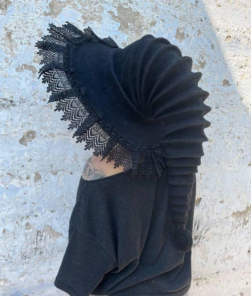 Witch hat, wizard hat. Felt Hat Black Felted Wool Hat Halloween Costume Witch Costume Role Playing Hat Cosplay Custom Made Wool Hat Lace Hat