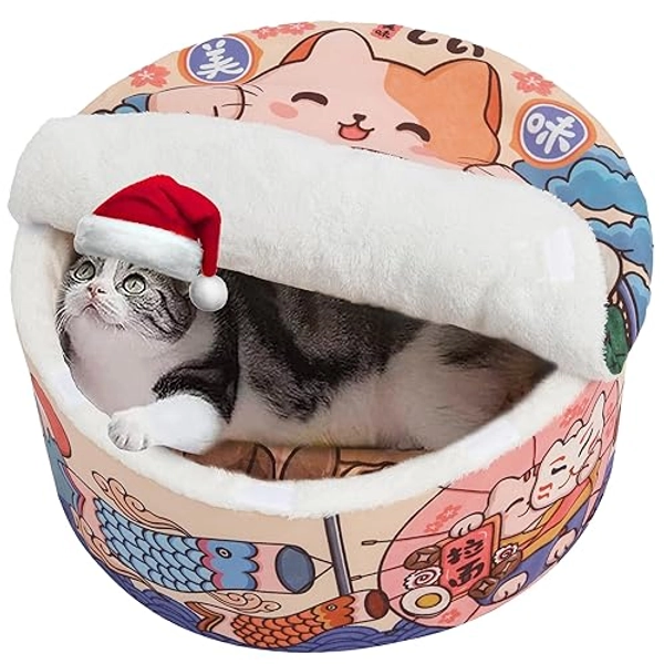 寵幸 Ramen Noodle Dog & Cat Bed,Keep Warm and Super Soft Creative Pet Nest for Indoor Cats,Removable Washable Cushion for Small Medium Large Dogs and Cats