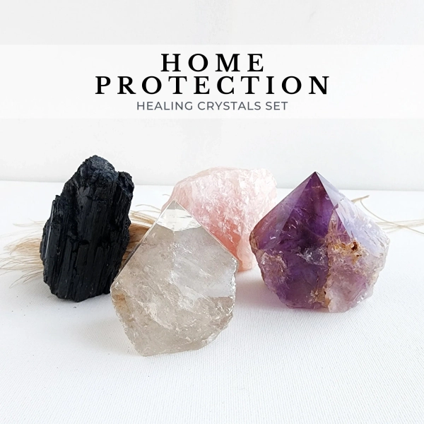 HOME PROTECTION crystal set for negative energy removal, cleansing, purification. Crystals kit for housewarming gift, protection amulet