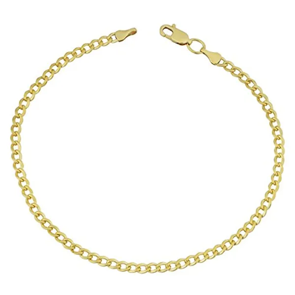 Kooljewelry 14k Yellow Gold Filled 3.2 mm Miami Cuban Curb Chain Bracelet (8.5 inch)