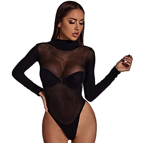 Fairydreamy Women Sexy Lingerie Bodysuit Hollow-Out Jumpsuit Nightwear Babydoll - Black(s2)