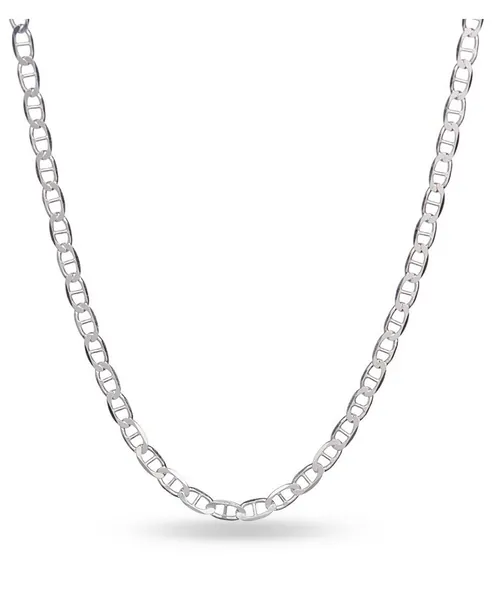 Donatello Gian Italian Sterling Silver Flat Mariner Anchor Link Chain Necklace 1.4MM 16-24 Inch Thin And Sturdy Unisex Chain