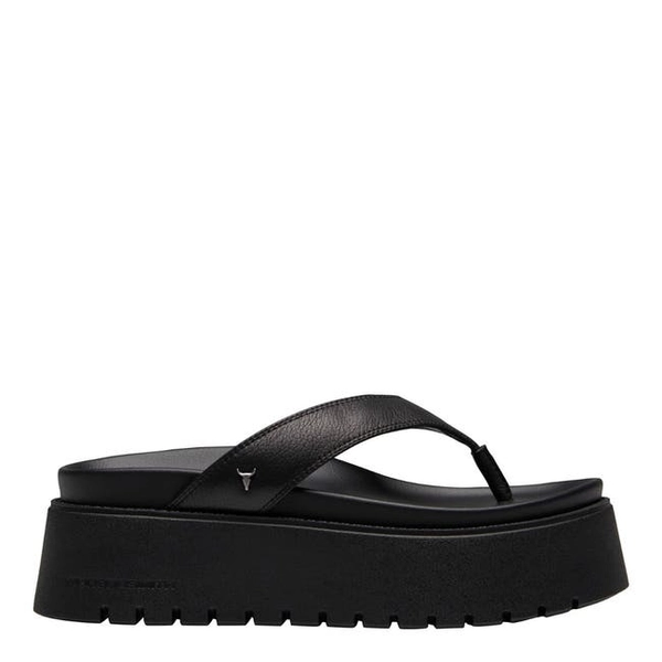 Tomorrow Black Leather Wedges | 8 