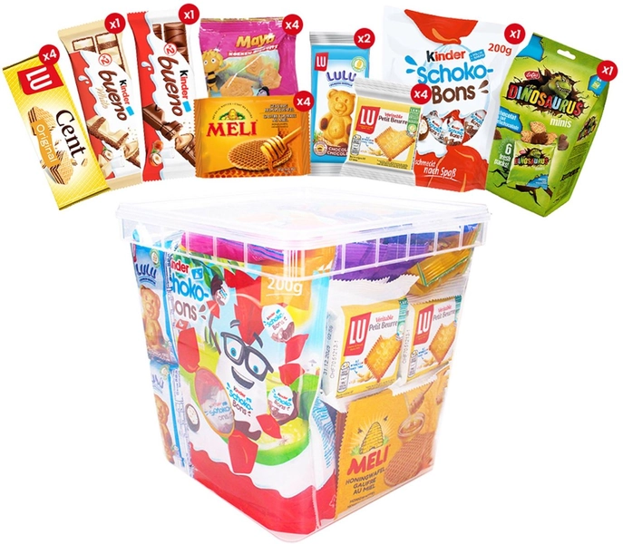 Cookies and snacks box - Jules Destrooper, Lotus, LU, Kinder, Meli 