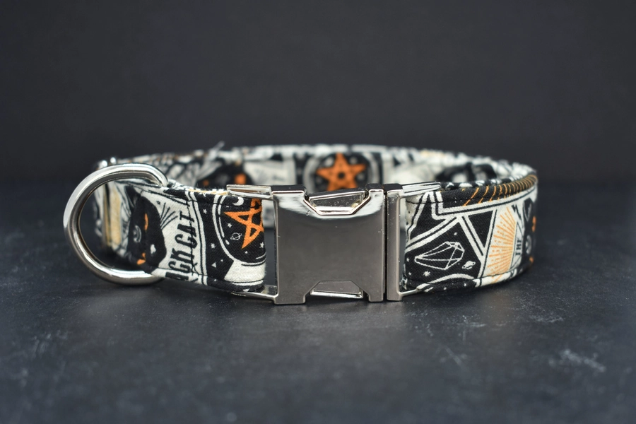 Tarot Card Dog/Cat Collar ~ Halloween Dog Collar ~ Black Cat Collar ~ Tarot Dog Collar ~ Fashion Dog Collar
