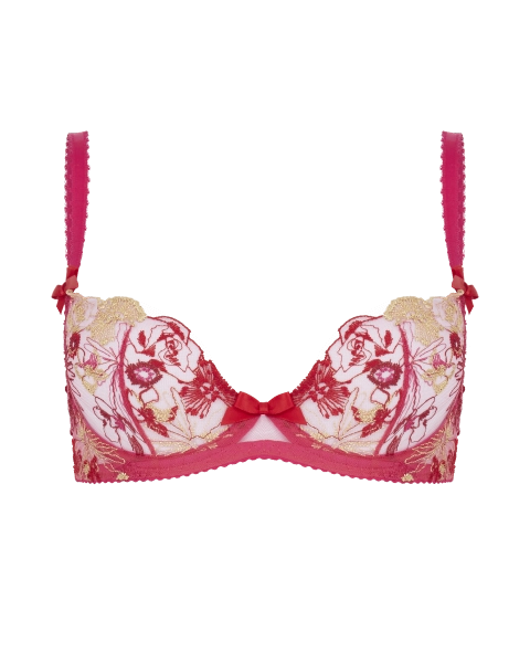 Zuri Plunge Underwired Bra in Pink