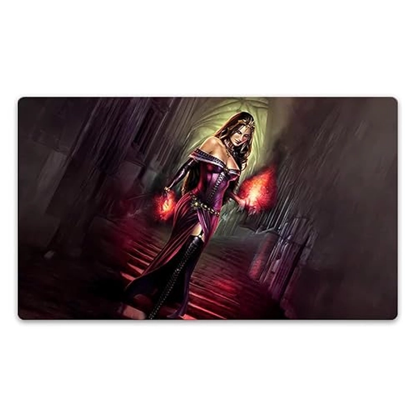 Vwcqtcg Liliana of The Veil Trading Card Game CCG Custom Playmat TCG Mat Free Bag (MTG1077) (B_No Playzones + Bag)