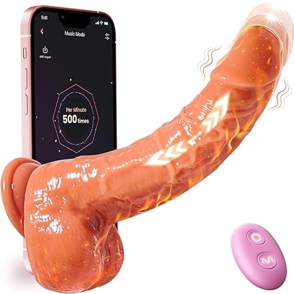 Thrusting Dildo Sex Toys Dildos - Realistic Dildo Sex Toy for Women, Adult Toys for Womens Anal Dildo Vibrator, 8.7 inch Penis Heating Suction Cup Dildo for Female with 9 Thrusting & Vibrating modes