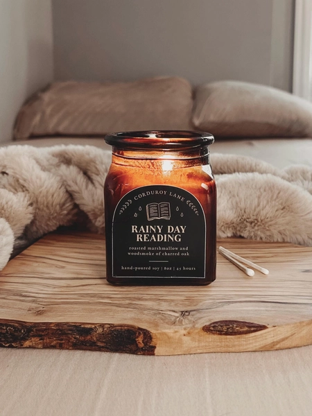 Rainy Day Reading | Book Lover Candle, Dark Academia Gift, Literary Candle, Bookish Aesthetic Gift, Book Inspired Soy Candle