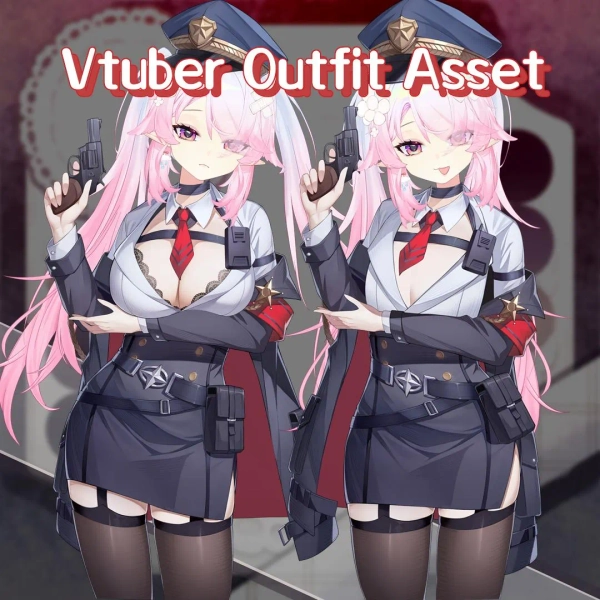 Live2d Vtuber Outfit Asset | Officer