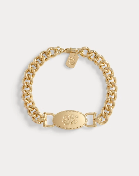 Vergulde flexibele armband met logo