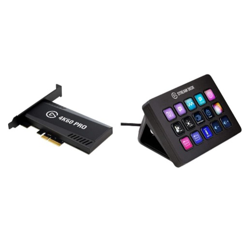 Elgato 4K60 Pro MK.2, Internal Capture Card, low latency on PS5, & Stream Deck MK.2 – Studio Controller, 15 macro keys, trigger actions in apps and software like OBS