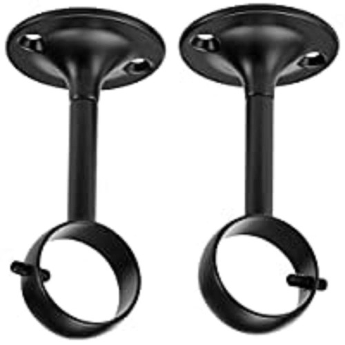 Amazon Basics Ceiling-Mount Bracket for Up to 2.5cm Diameter Curtain Pole, Set of 2, Black