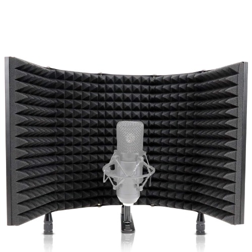 DIOKAYI Professional Desktop Microphone Isolation Shield, 5-Panel Filter,Density Absorbent Foam is Used to Filter Vocal, Compatible with many Condenser Microphone Recording Equipment