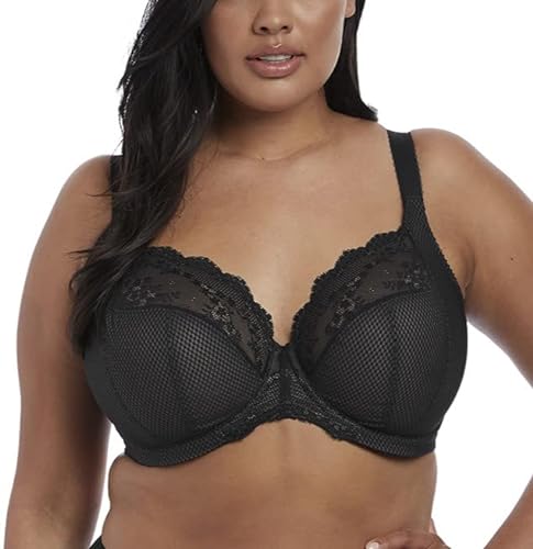 Elomi Women's Plus Size Charley Stretch Lace Underwire Plunge Bra - 34JJ Black