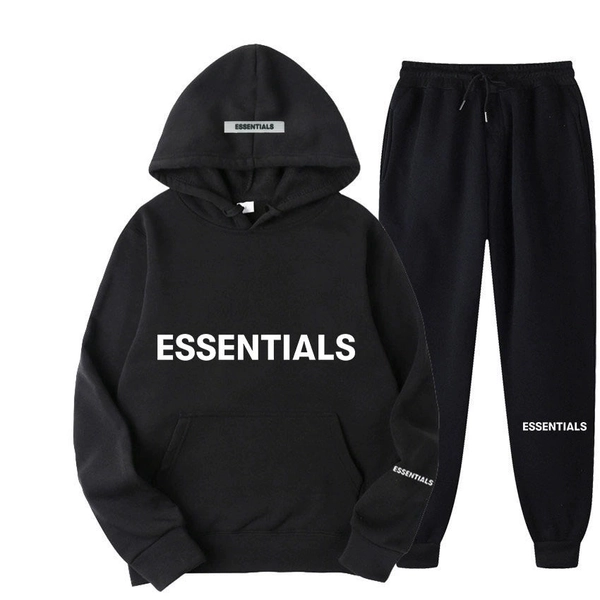 Essentials Spring Hooded Black Tracksuit - Essentials®️ Clothing Store