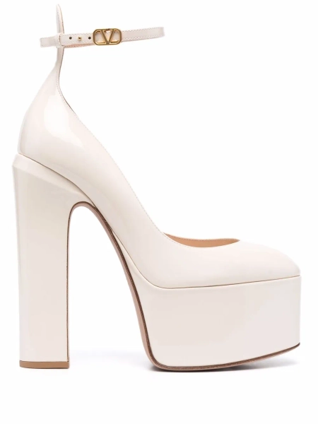 Tan-Go 155mm patent-leather pumps