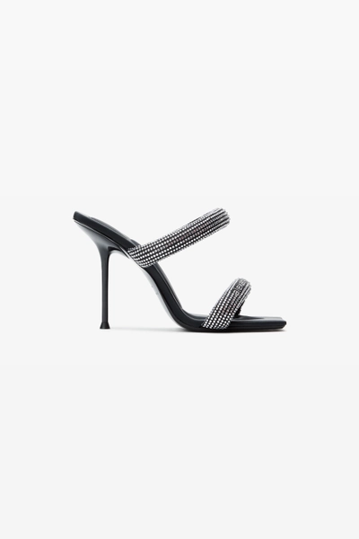 Black Crystal Hotfix Julie Tubular Sandals