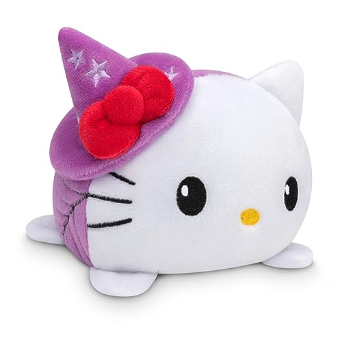 TeeTurtle - The Officially Licensed Original Sanrio Plushie - Witch + Bat Hello Kitty - Cute Sensory Fidget Stuffed Animals That Show Your Mood - Perfect for Halloween! - Witch + Bat Hello Kitty