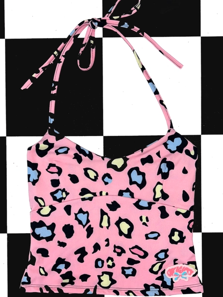 SWEET LORD O'MIGHTY! RIBBON HALTER IN BARBIE LEOPARD
