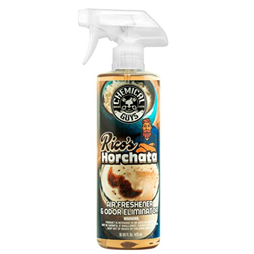 Chemical Guys AIR24016 Rico's Horchata Scent Premium Air Freshener and Odor Eliminator, (Great for Cars, Trucks, SUVs, RVs, Home, Office, Dorm Room & More) 16 fl oz - 1 Count (Pack of 1) - Rico's Horchata
