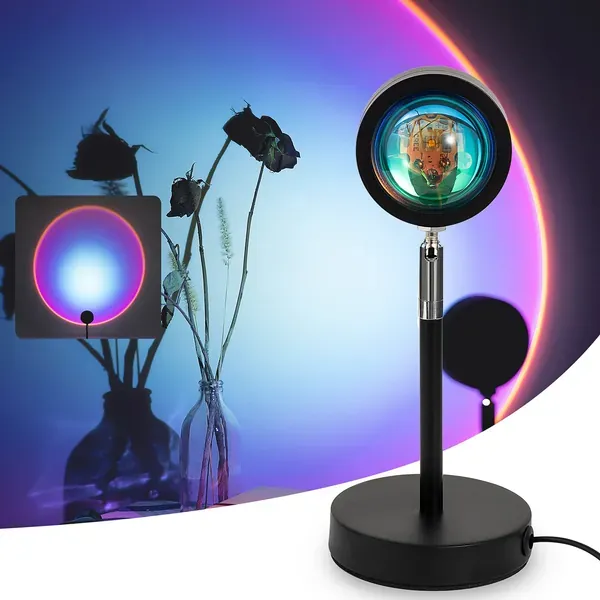 Sunset Lamp,LED Sunset Projection Light,Rainbow Sunset Projector Lamps ,Romantic Night Lights Table Lamp for Home Dorm Wall Party Living Room Bedroom Decor