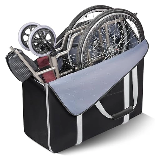 Ytonet Wheelchair Bag, Wheelchair Accessories for Transport Wheelchair Lightweight Foldable, Water-Resistant Walker Bag Rollator Accessories, Portable for Car TSA Travel,33.3" L x11 W x 31.5" H