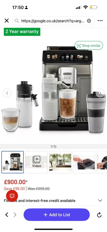 Buy De'Longhi ECAM450.86.T Eletta Automatic Coffee Machine | Coffee machines | Argos