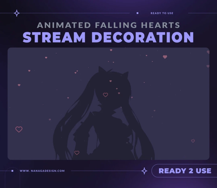 ANIMATED Falling Hearts Stream Decoration Valentines Stream Add-on Overlay Aesthetic Custom Vtuber Background for Twitch Youtube - Etsy Canada