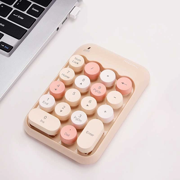 Pastel Cute Wireless Numeric Keypad USB Mini Number Keyboard Kawaii Desk Decor - Pink