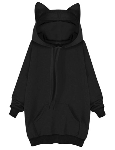 Cat Ear Hoodie - Black