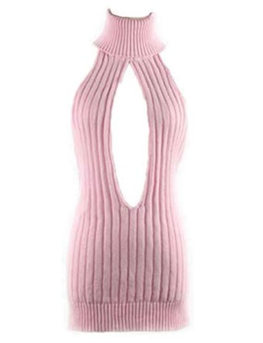 YUANMO Damen Pullover  Turtleneck Open Back Sweater Backless Jumpsuit 