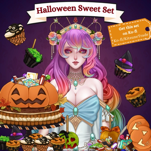 Decoration Set - Halloween Sweet Set - Pumpkin Set - VTuber