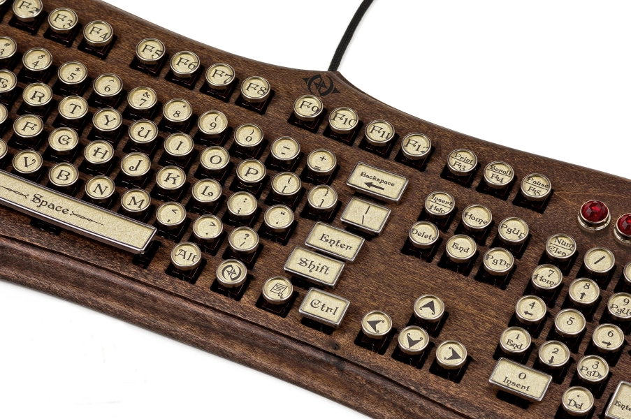 The Diviner Keyboard - Wooden Typewriter Keyboard