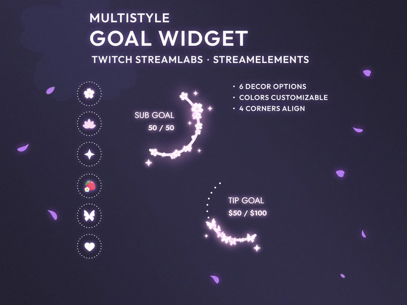 Multistyle goal widget Twitch/YT