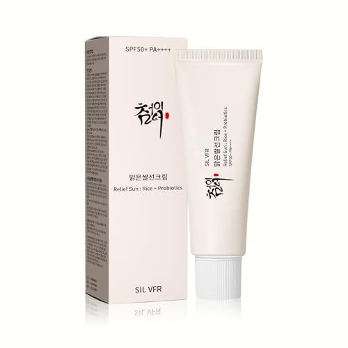 Korean Sunscreen Cream,Relief Sun Organic Sunscreen, Korean Sunscreen, SPF 50+++++PA+++++,Suit for All Skin Type,Moisturizing Skin and UV Defense