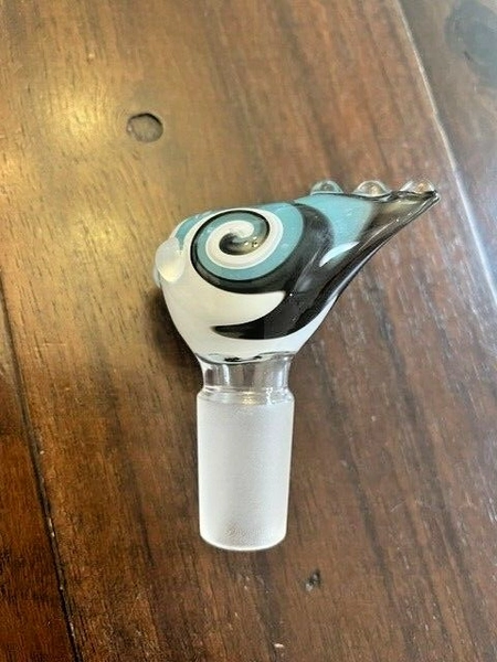 14mm Premium Glass Hookah Bowl Blue Sky Wave Drip Flyer