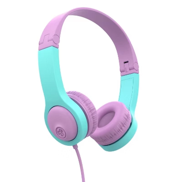 JLab JBuddies Folding Gen 2 Kids Headphones - Purple/Teal: Wired On-Ear with 3.5mm Jack
