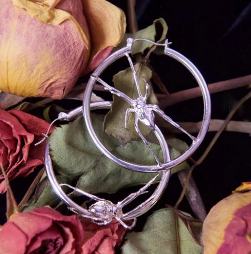 Black Widow Hoops sterling silver