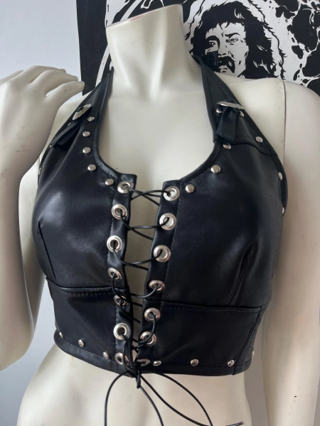 Leather Halter Top small / medium
