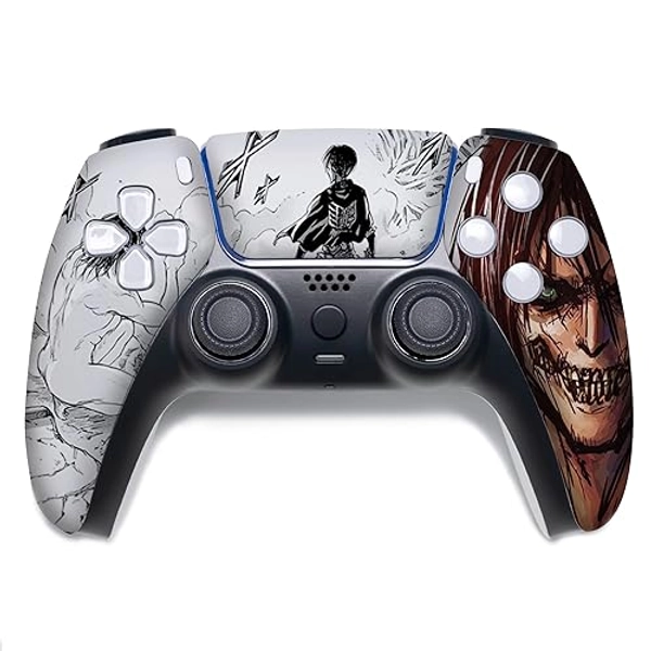 Attackk On Titan Custom PS-5 Controller Wireless compatible with Play-Station 5 Console by BCB Controllers | Proudly Customized in USA with Permanent HYDRO-DIP Printing (NOT JUST A SKIN) - Non-Modded - Front Print Only - Attack On Titan