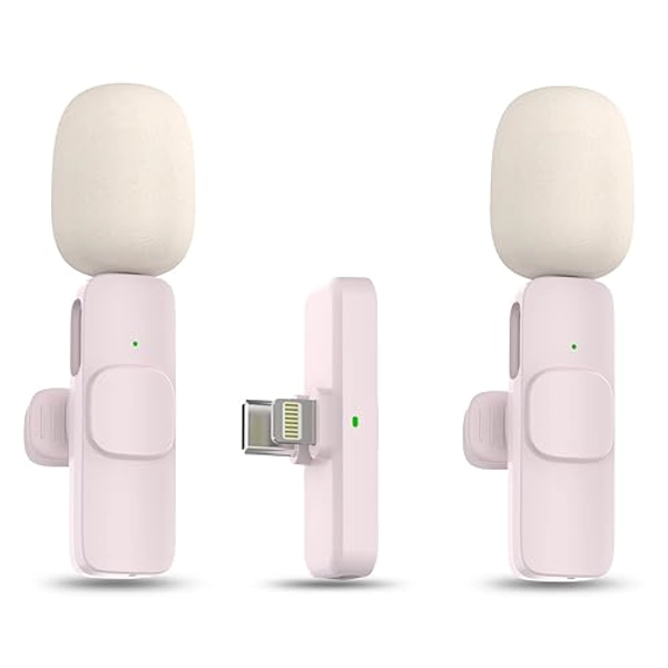 MAYBESTA Mini Wireless Lavalier Microphone for iPhone, iPad, Android - Bluetooth Lapel Phone Microphones for YouTube Video Recording - Clip on Lav Mic for Tiktok Interview Podcast Vlog