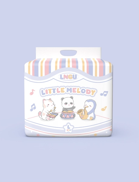 LNGU Little Melody - Windeln mit Plastik-Folie - Diaper Minister