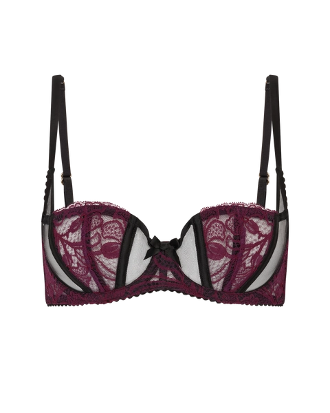 Rozlyn Balcony Non Padded Bra in Plum/Black | By Agent Provocateur
