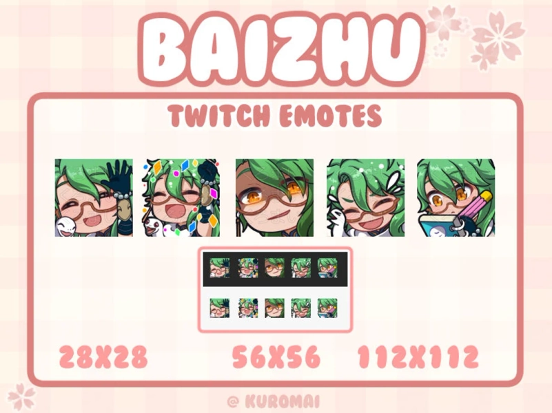 Twitch Emote Pack, Genshin Baizhu 5 Emotes, Streamer, Discord, Etc hello, Hype, Judge, Note, Laugh - Etsy