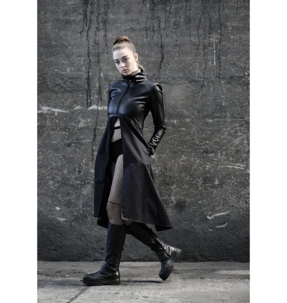 Aurora Jacket (faux leather jacket-avantgarde fashion-futuristic clothing-cyberpunk-street high fashion-unique women fashion-unique jacket)