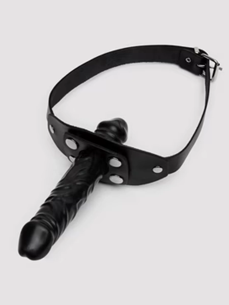 Zado Fetish Leather Mouth Gag Dildo Harness